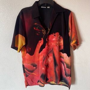 PLAYBOY 90s Art To Wear Button Down Shirt Mens S Small shirt sleeve